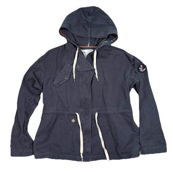 EVER Clothing Brand Nomad Jacket Size Small Womens, Blue Patch + Pin - Picture 1 of 8